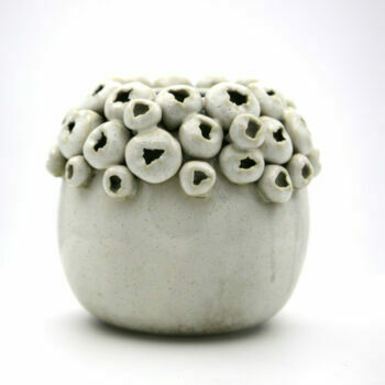 CeraSpark Cream Ceramic Handmade Vase